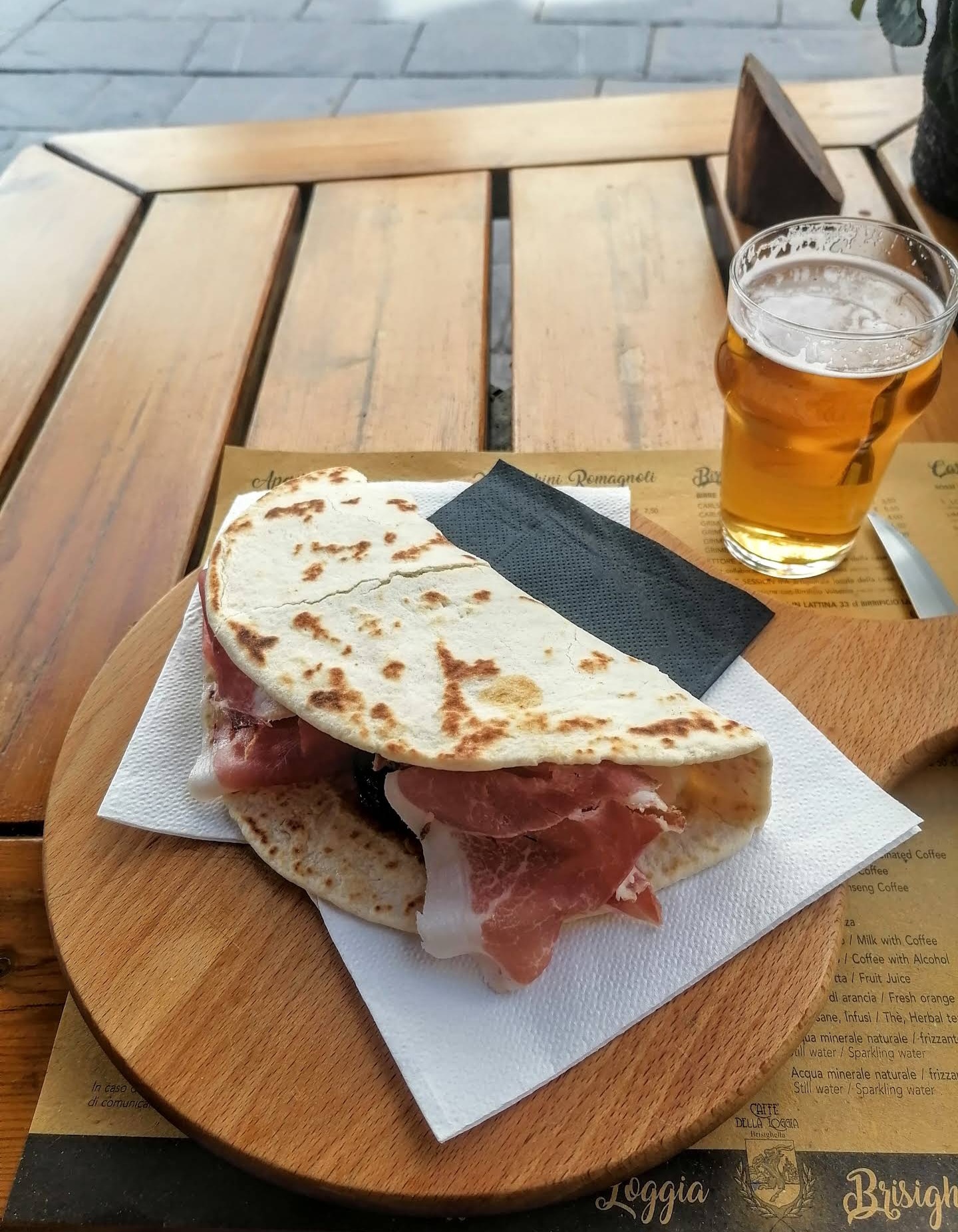 Piadina romagnola con prosciutto